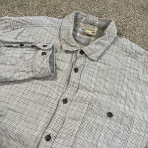 Carbon2Cobalt Shirt XL Gray Blue Plaid 100% Cotton Long Sleeve Casual Button Up